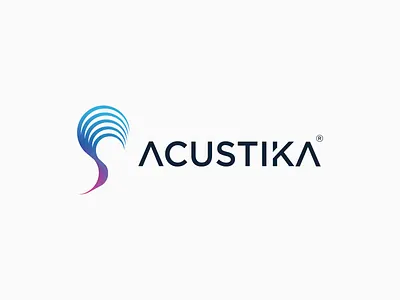 Acustika logo branding colorful design gradient icon illustration illustrator logo typography vector