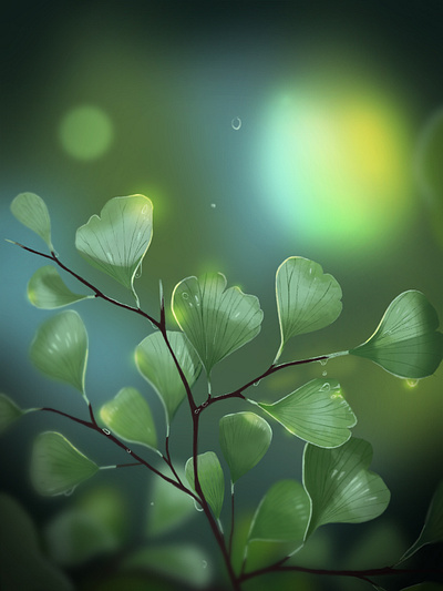 Ginkgo Leaves digital painting ginkgo ginkgobiloba ginkgoleaf illustration leaf leaves mood painting plant simple tree