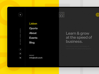EDIT. WORK Menu Interface design digital school ui ux web website