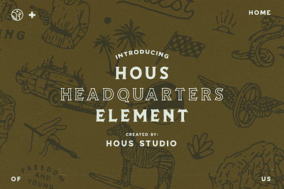 Hous Headquarters Element Vol.01 badge design design design for sale illustration old t shirt design typography vector vintage badge vintage design