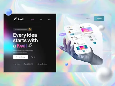 WEB3.0 Social Media Landing Page animation coin crypto ico landing landing page meta metamask metaverse mint nft nft landing p2e qclay token web web design webdesign