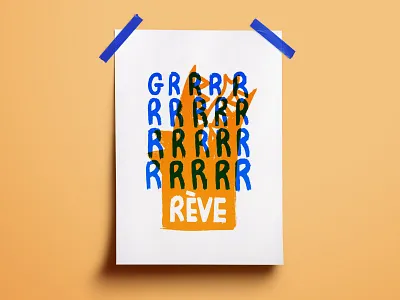 Graphic Design 23 - Grève Générale blue flat illustration france french illustration mai 68 orange pension poster retraite serigraphy strike