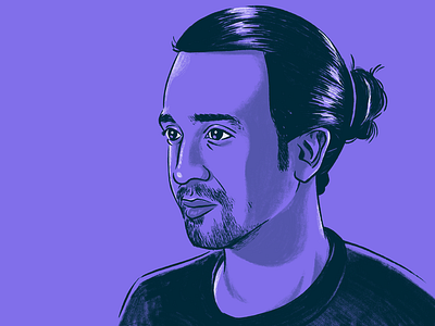 Lin Manuel Miranda portrait drawing hamilton illustration man new york portrait portrait illustration purple sketch theatre