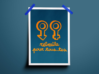 Graphic Design 24 - Retraite Pour Tous.tes affiche engagement equality flat illustration france french grève illustration pension poster protest retraite strike