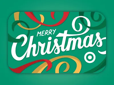 Merry Christmas GiftCard for Target christmas festive gift handlettering holiday lettering letters present ribbons type typography