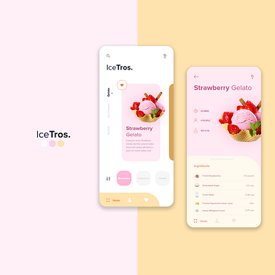 IceTros clean design follow icecream interactive design iphone x modern ui ux