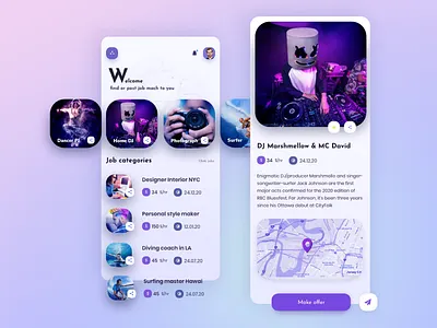 UI App for search professional. adobe xd design ios job application job board ui ui design uidesign uiux