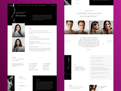 Plastic Surgeon Detail Page detail doctor landing layout medical plastic surgery surgeon typography ui