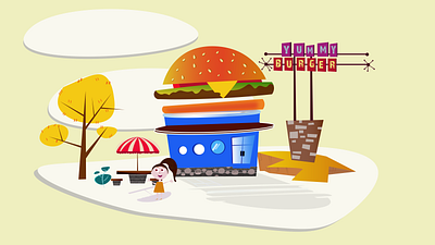 Burger cafe animation design flat illustration vector дизайн ілюстрація