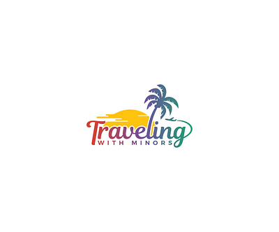 Traveling 2020 brand branding design emblem logo creative round icon illustration logo logo design minors modern palm plane planet sun sunset sunset logo traveling ui