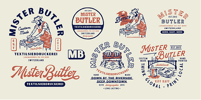 Mister Butler badge design badges branding design handdrawn illustration typography vector vintage vintage badge vintage design