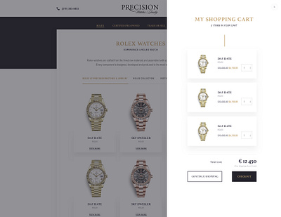 Sidebar shopping cart black cart e commerce ecommerce gold grid jewelry luxury online store shopping cart watches webshop white