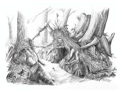 Esperit del Bosc , Spirit of the woods ent fantasy illustration pencil pencil art