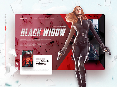 FREE ANIMATED Black widow concept animation black black widow cinema comics design figma film poster free freebie freebies marvel marvelcomics red redesign concept superhero ui ux uxui widow