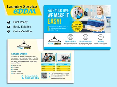 Laundry Service Postcard dry cleaning service postcard dry wash postcard dry wash service laundry service laundry service card