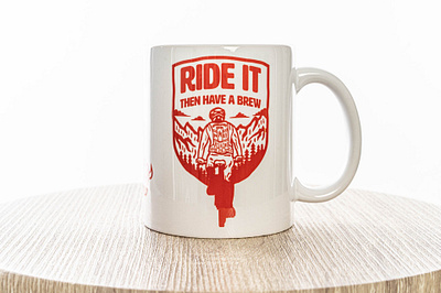 Ride It Mug bike branding brew camping character coffee coffeemug cycle design greatoutdoors hotdrink illustration logo mtb mug outdoors sport tea typography vector