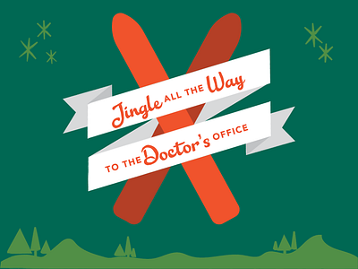 Jingle All the Way christmas doctor illustration jingle skis social social media vector