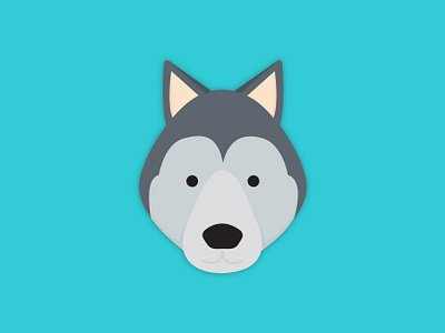 Wolf Illustration animal illustration animals bright cheery design flat fun graphic design icons illustration illustrative line shape simple simplistic wolf