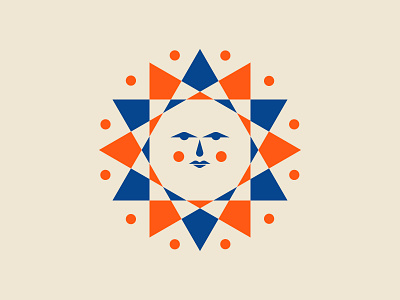 Unamused sun color illustraion shapes summer sun sunny vector