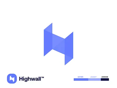 Highwall - H logo h letter logo logo design logodesign modern technology