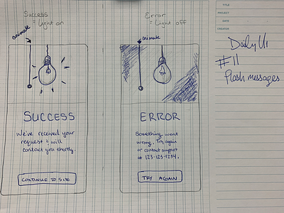 Daily UI #11 sketch challenge dailyui flash messages