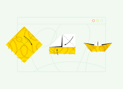 Cordage Steps illustration paper boat steps