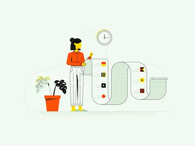 Cordage Registry clock illustration plant registry