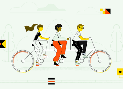 Cordage Team bike illustration team