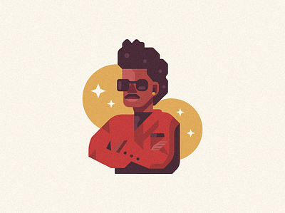 The Weeknd badge branding dance flat illustration kanye man music musician pop rap stars weeknd