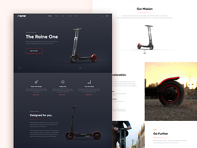 Electric Scooter // Landing Page clean color design flat landing landing page minimal product design ui ui design uidesign uiux ux vector web web design webdesign website