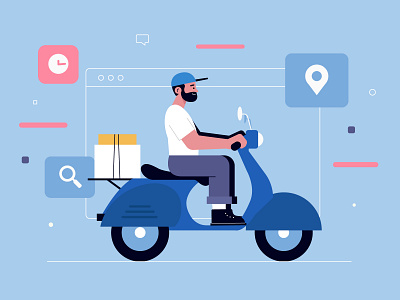 Man Scooter Delivery character concept design flat flat designs free free resource freepik illustration men vector