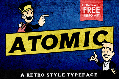 ATOMIC Typeface bold bold font brand business creative creative design design fallout fallout 4 fallout 76 font font awesome font design fonts graphic design retro retro font typeface typeface design typefaces