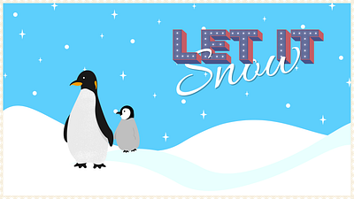 Penguins animal illustration penguins snow typography winter