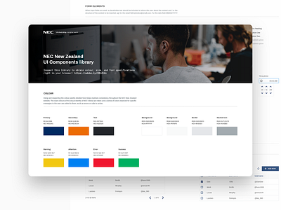 NEC NZ - UI Components Library company components it library nec ui ux web.design