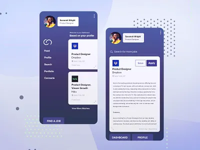 Job Finding App app dashboard app design system job app job finding app job ui ui uidesign uiux user inteface userinterface ux