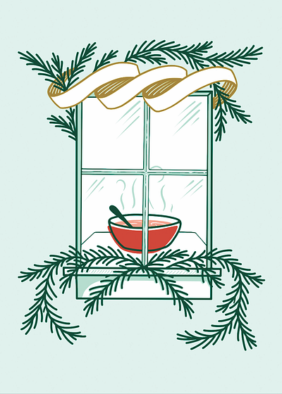 All the Cozy Vibes holiday holiday card holiday design illustration illustrations procreate soup wip