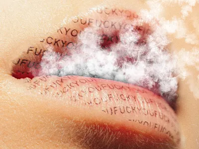 lips smoke brand notebook photography photoshop typography