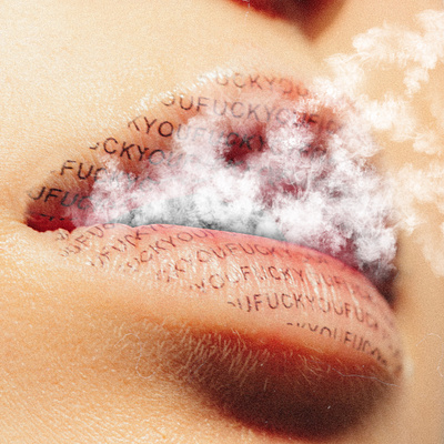 lips smoke brand notebook photography photoshop typography