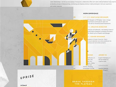 Uprise Stationery black brand design brand identity branding design geometric identity identity design identitydesign illustration print stationery tangram vector white yellow