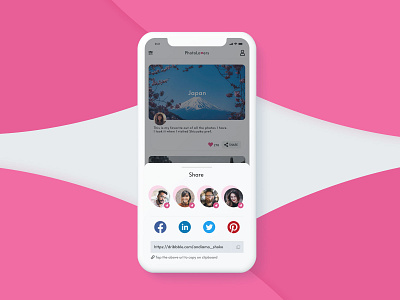 Daily UI :: day010 - Social Share app app design daily ui dailyui design illustrator mobile mobile app photoshop social share ui uiux xd design