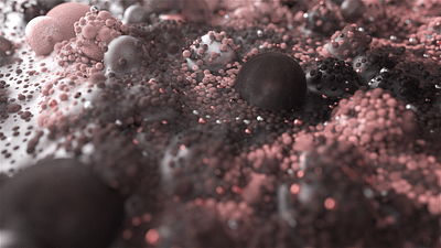 Stillframe from my video - THE INGÉNUE branding cgi charlotte tilbury design fluid illustration liquid particles simulation soft