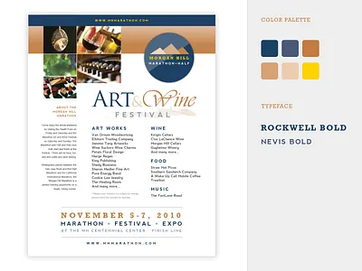 Morgan Hill Marathon - Art & Wine Festival Flyer brand design branding design flyer design identity design typography