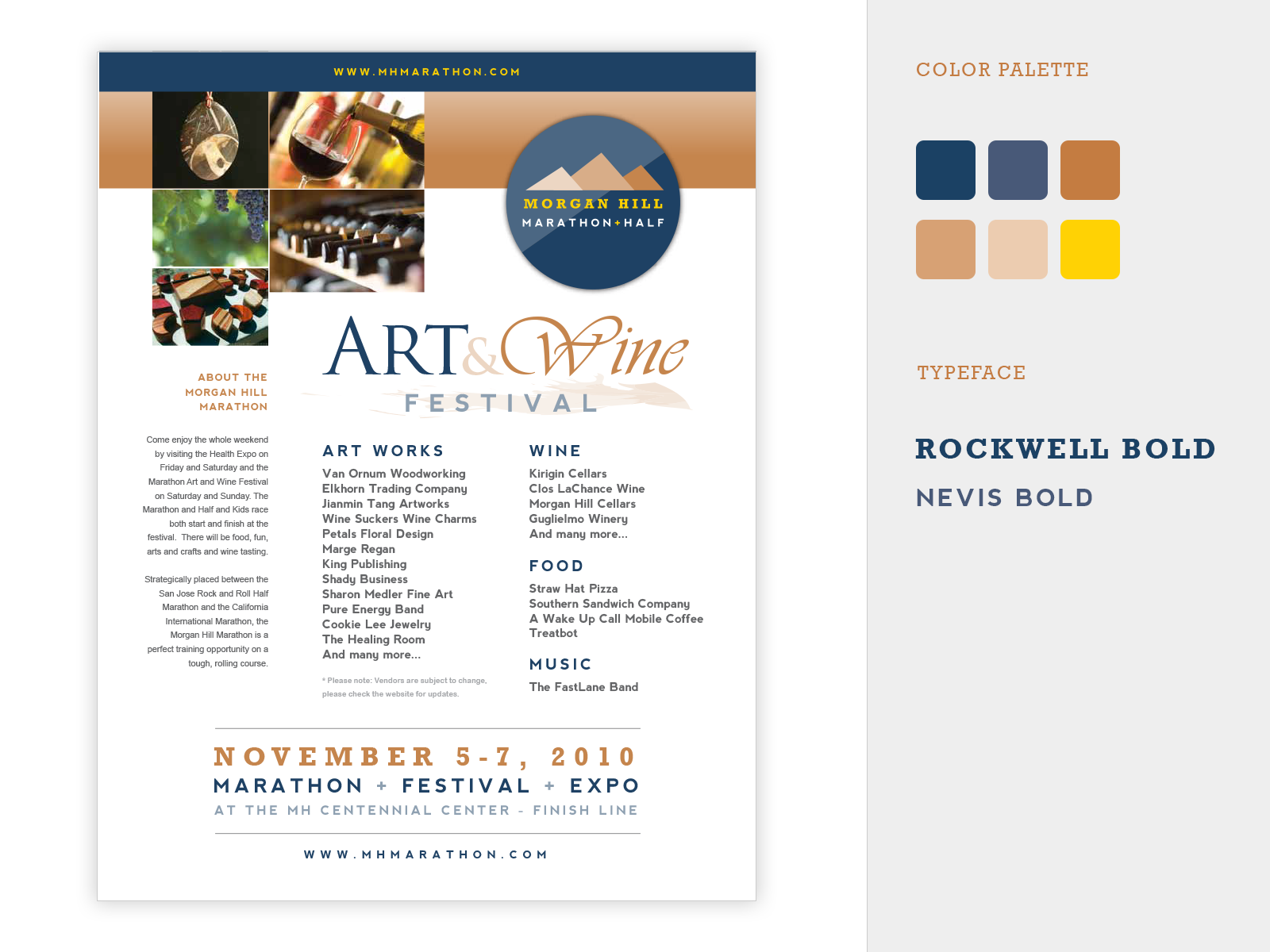 Example of Morgan Hill Marathon - Art & Wine Festival Flyer