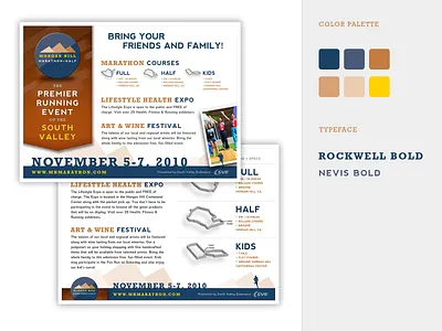 Morgan Hill Marathon - Course Postcard brand design identity design illustration postcard postcard design visual design
