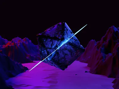 Uncharted. 3d 3d art album aliens art blender blender 3d cover art cover design cycles cycles render design glass hills laser light music render unkown water