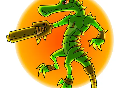 The Crocodile for the Game cartoon character design game art illustrator vector