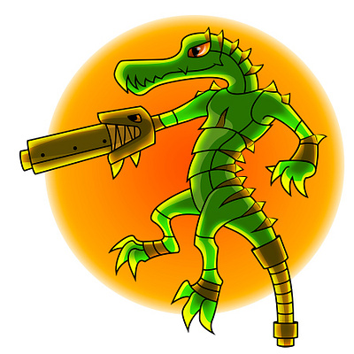 The Crocodile for the Game cartoon character design game art illustrator vector