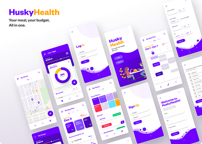 HuskyHealth android app branding design huskyhealth huskyhealth mobile mobile app design ui university ux