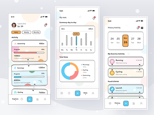 Fitness App by Sulton handaya for Pelorous on Dribbble