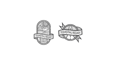 Coastal road graphic works badge coastal country logo patch road